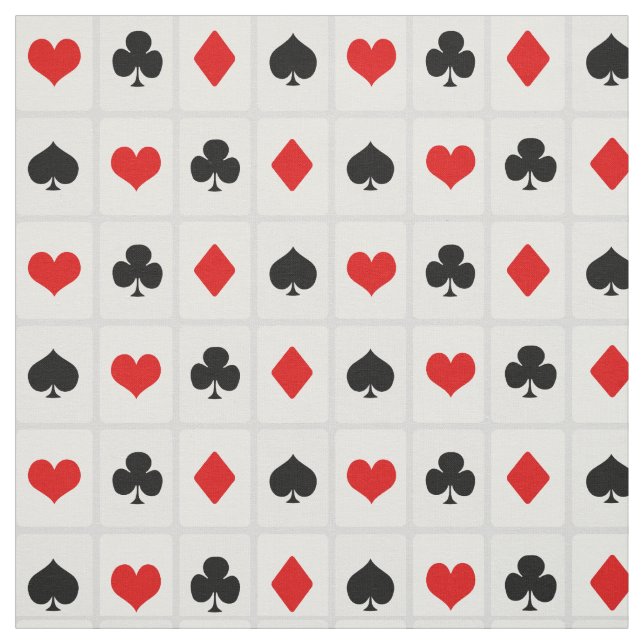 Uppspelningskortsymboler för kasino Poker Mönster Tyg (Provkarta)