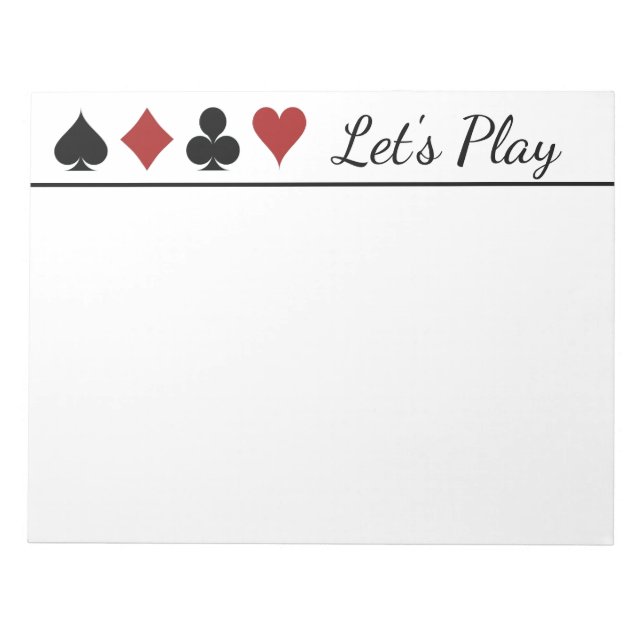 Uppspelningskortsymboler Score Pad Anteckningsblock (Framsida)