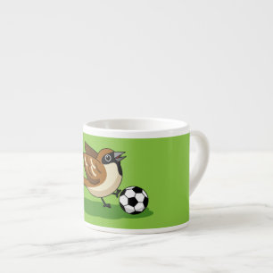 Uppspelningslist för Cute Tecknad Sparrow Espressomugg