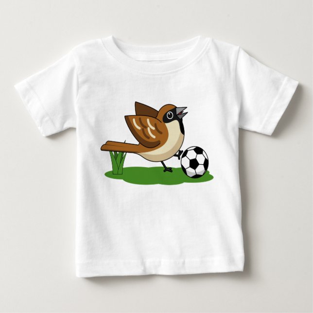Uppspelningslist för Cute Tecknad Sparrow T Shirt (Framsida)