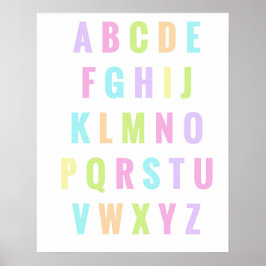 Uppspelningsrum Brev Alphabet Pastel Rainbow Poster