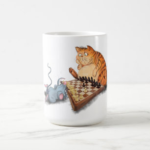 Uppspelningsschack för katt och mus - Måla - Lusti Kaffemugg