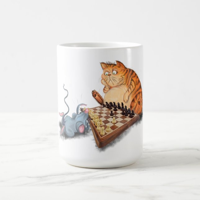 Uppspelningsschack för katt och mus - Måla - Lusti Kaffemugg (Center)
