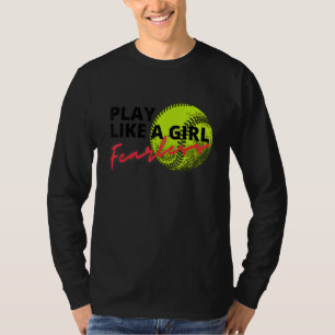 Uppspelningssoftball som Roligt en flicka T Shirt