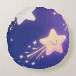 Uppspelningsstjärnor Mönster,Glowing Celestial Rund Kudde