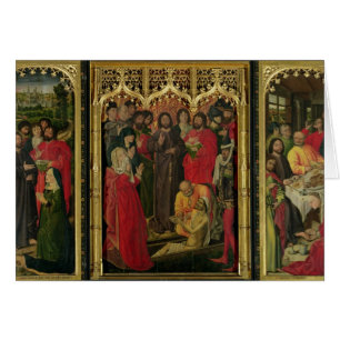 Uppståndelse av den Lazarus triptychen; Lyfta av Hälsningskort