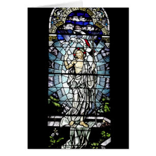 Uppståndelse av det Jesus målat glassfönstret Hälsningskort