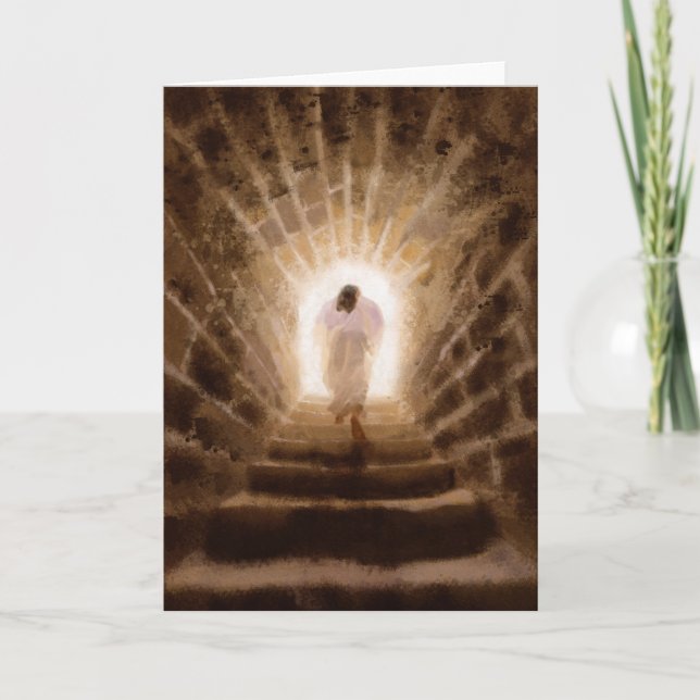 Uppståndelse av Jesus Kristuskort Helgkort (Framsida)
