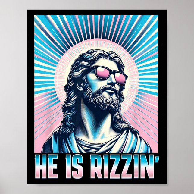 Uppståndelse Rolig Påsk Rizz Singlar Han Är Rizzi Poster (Framsidan)