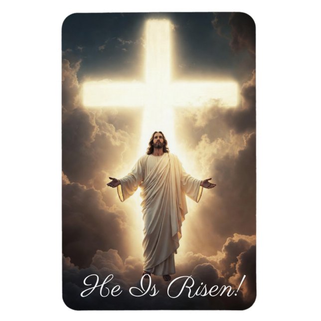 Uppståndelsebild Jesus i moln Hälsningar Magnet (Vertikal)
