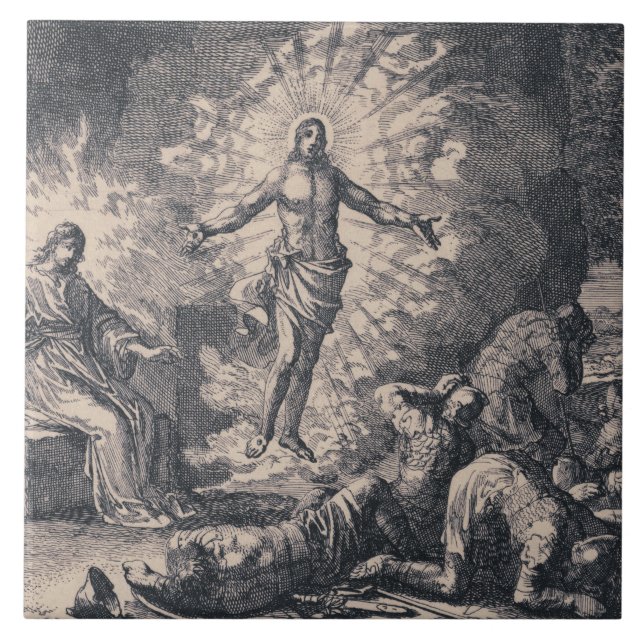 Uppståndelsen av Jesus Kristus av Jan Luyken Kakelplatta (Framsidan)