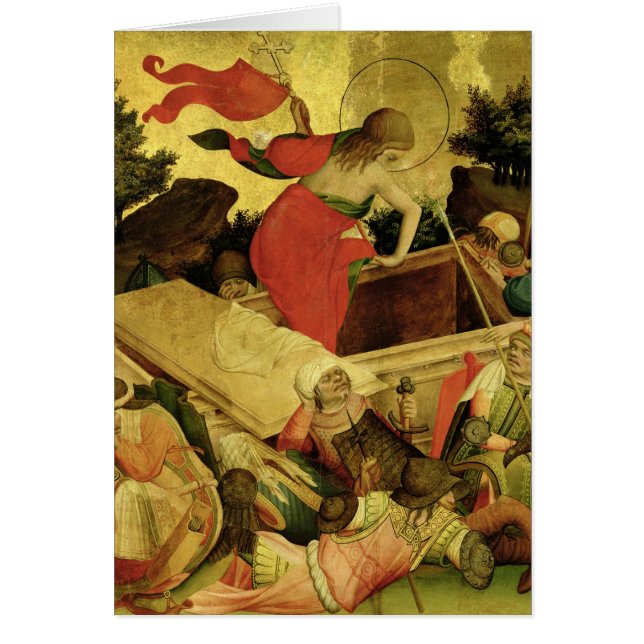 Uppståndelsen, panel från det St Thomas altaret Hälsningskort (Framsidan)