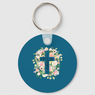 Uppstånden Jesus Kristendomen Glad Bibeldesign Nyckelring
