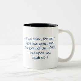 Uppstår sken - den Isaiah 60:1 Två-Tonad Mugg