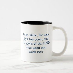 Uppstår sken - den Isaiah 60:1 Två-Tonad Mugg