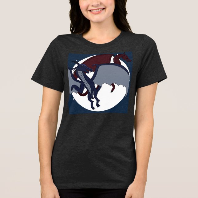 Uppstigen mytisk fantasy-drake mångamer t shirt (Framsida)