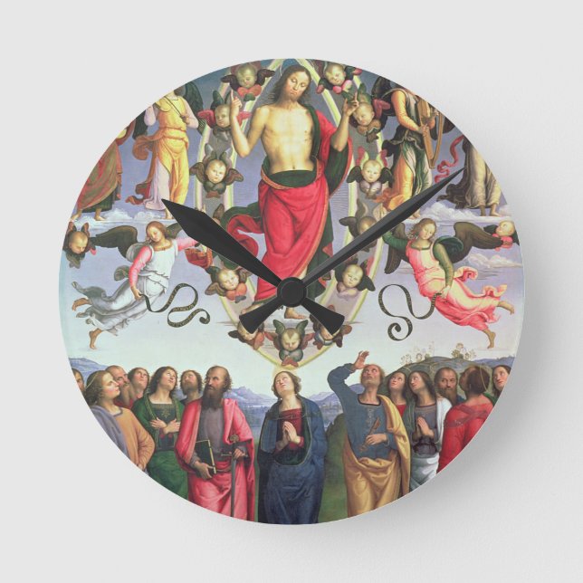 Uppstigningen av Kristus, 1495-98 (olja på panel) Rund Klocka (Framsida)
