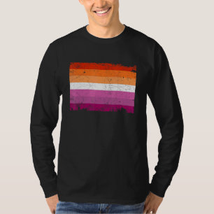 Uppsträckt Retro LGB-Flagga för Lesbisken T Shirt
