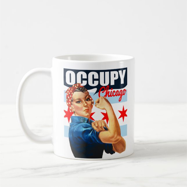Uppta Chicago Rosie Riveterkaffemuggen Kaffemugg (Vänster)