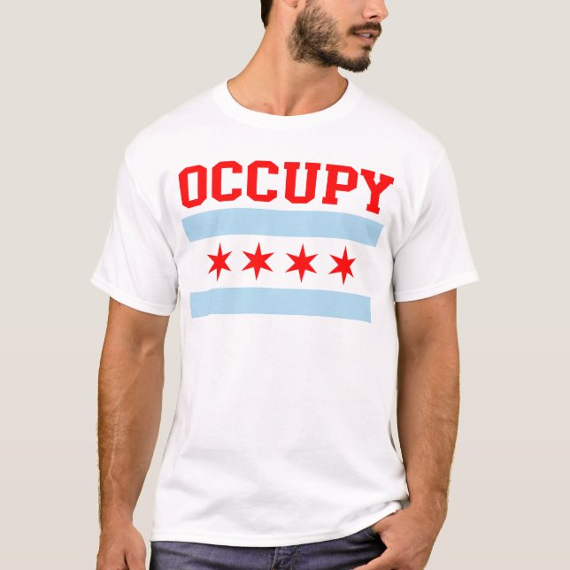 Uppta skjortan för Chicago flagga t Tee Shirt (Framsida)
