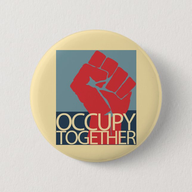 Uppta tillsammans occupy wall street protestkonst knapp (Framsida)