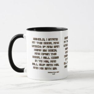 Upptäck 3:20 KJV bibelskript med två ton Mugg