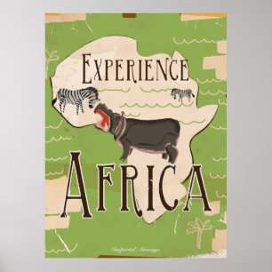 Upptäck Afrika Vintage Resaaffisch Poster