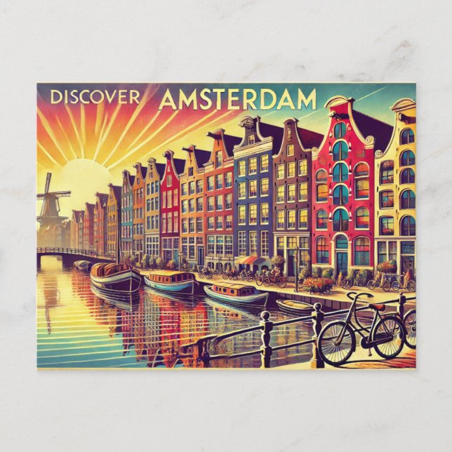Upptäck Amsterdam Vykort (Framsida)