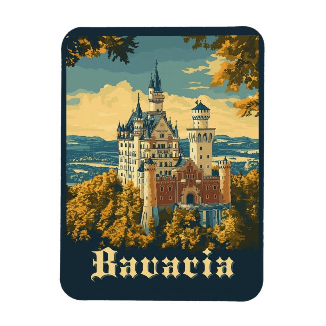 Upptäck Bayern: Neuschwanstein Castle Magnet (Vertikal)