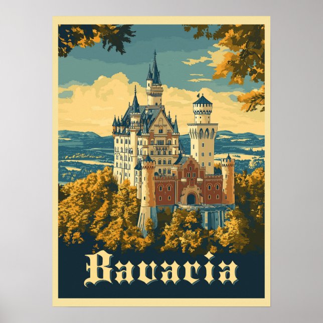 Upptäck Bayern: Neuschwanstein Castle Poster (Framsidan)