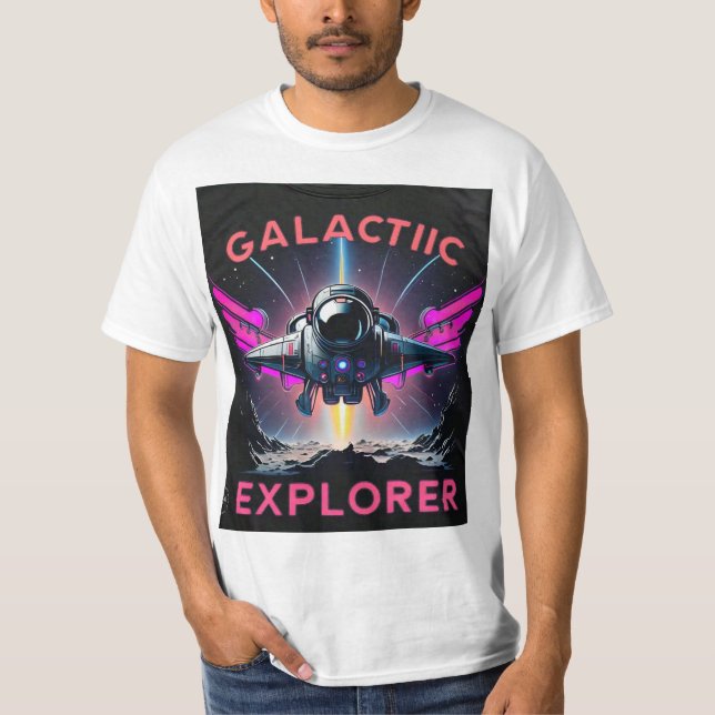 "Upptäck bortom: Galactic Explorer" T Shirt (Framsida)