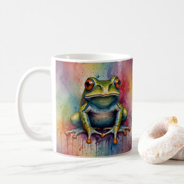 Upptäck den fängslande vackra grodan kaffemugg (Med munk)