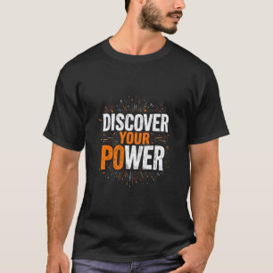 Upptäck din kraft typografisk t shirt