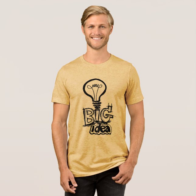 Upptäck dina stora idéer - Retro Light Bulb T Shirt (Framsida Full)