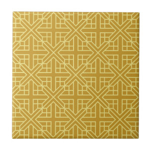 Upptäck Eleganta Geometriska Mönster med Guldlinje Kakelplatta