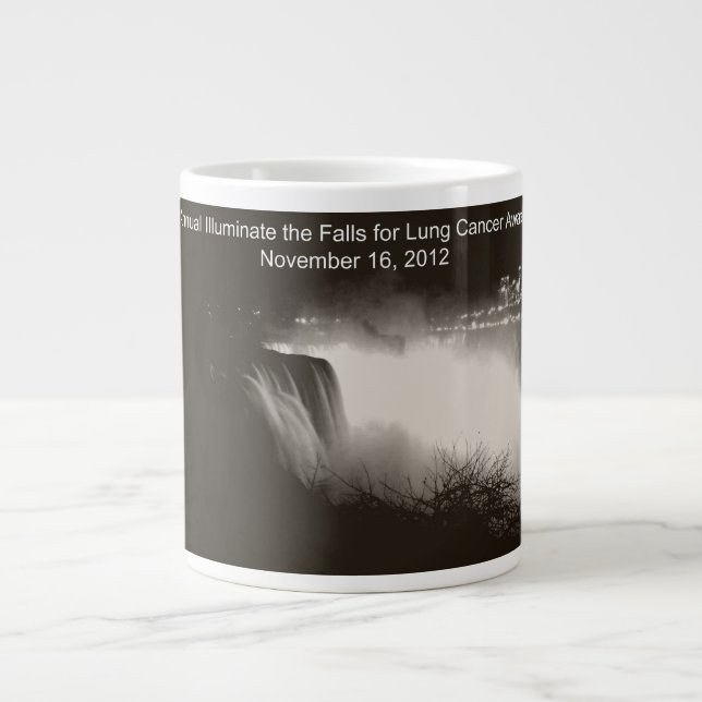 Upptäck Falls för Lung Cancer Awareness Jumbo Mugg (Framsidan)