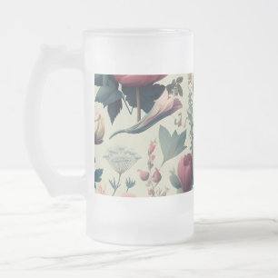 Upptäck fantastiska vårblommors botaniska mönster frostat ölglas