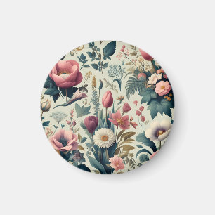 Upptäck fantastiska vårblommors botaniska mönster magnet