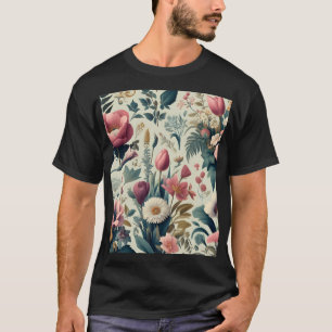 Upptäck fantastiska vårblommors botaniska mönster t shirt