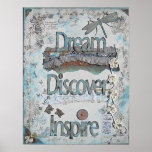 Upptäck Inspire Art-utskrift med blandade media i Poster