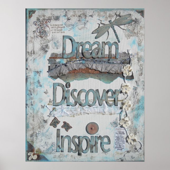 Upptäck Inspire Art-utskrift med blandade media i  Poster (Framsidan)