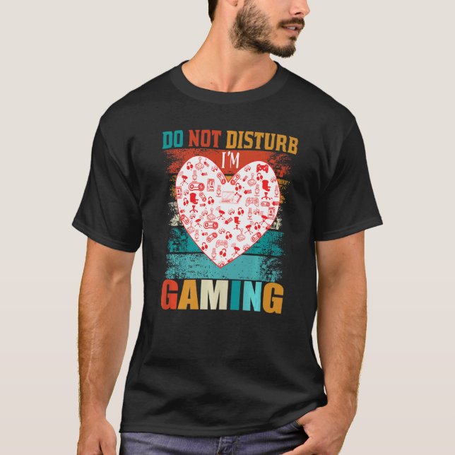 Upptäck inte spel Heart Joystick Retro Spelare T Shirt (Framsida)