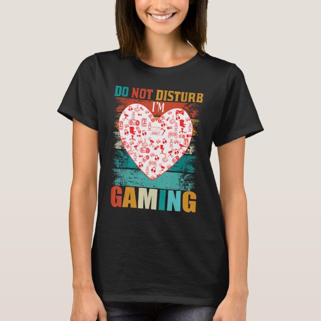 Upptäck inte spel Heart Joystick Retro Spelare T Shirt (Framsida)