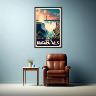 Upptäck Niagara Falls Vintage resor Poster