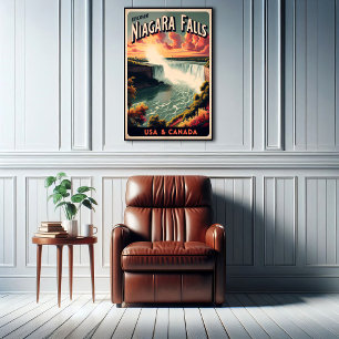 Upptäck Niagara Falls Vintage resor Poster