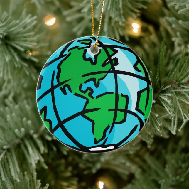 Upptäck nostalgia: Retro Globe Ornament (Träd)