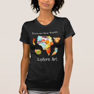 Upptäck nya världar - undersök konst tee shirt