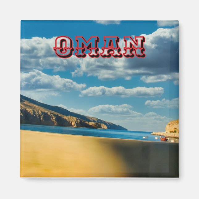 Upptäck Oman Magnets majestiska skönhet Magnet (Framsidan)