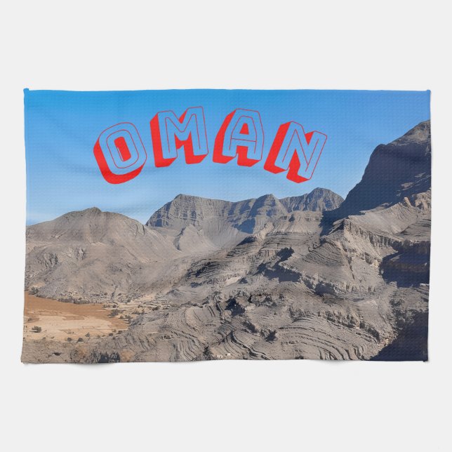 Upptäck Omans Majestic Landscapes Kökshandduk (Horisontell)