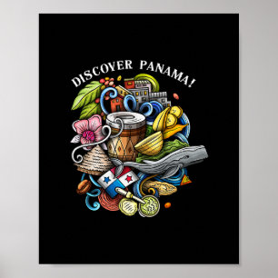 Upptäck Panama Semester Souvenir Resa Poster